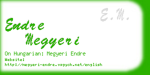 endre megyeri business card